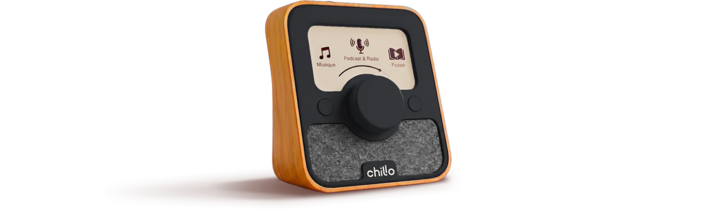 Chillo, poste radio sans écran, façade noir lumineux